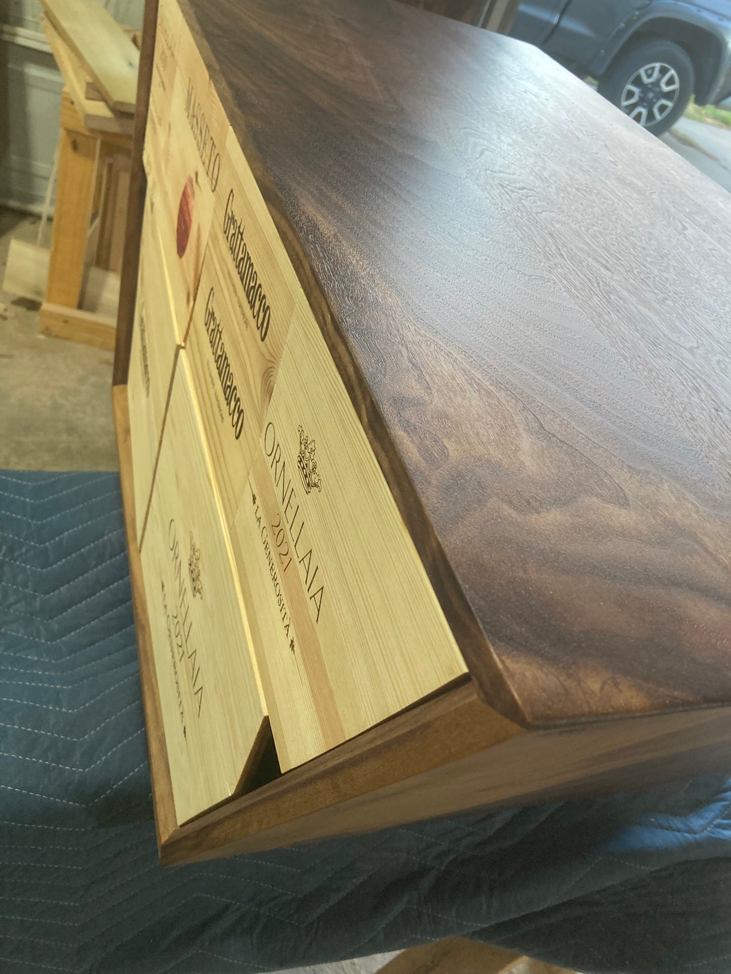 The Cellar Legacy Cabinet | Handcrafted Walnut & Vintage Wine Boxes